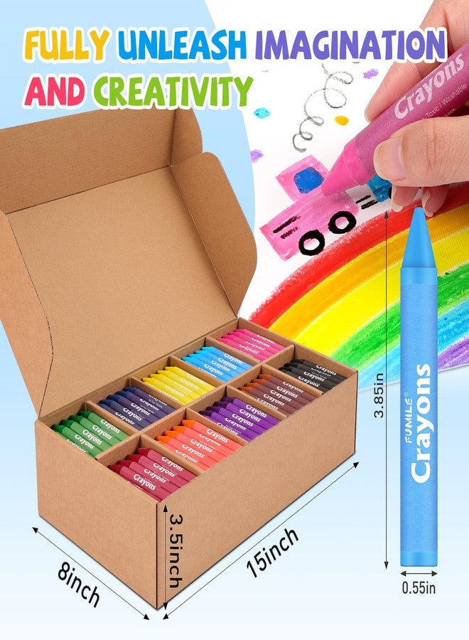 FUMILE 300 Pack Jumbo Crayons Bulk for Toddlers 1-3.10 Colors Washable Unbreakable Toddler Crayons for Toddler Coloring,Bulk School Supplies,Restaurants,Party Favors,Stocking Stuffers,Preschool Must Haves - Image 2